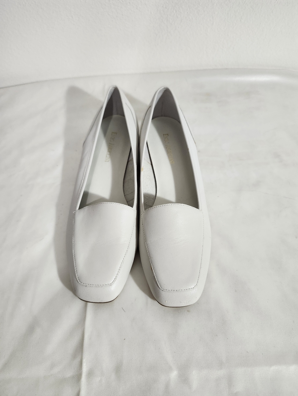 Enzo Anciolini White Leather Slip-On Loafers - Classic Women’s Flats